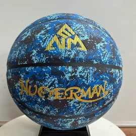 Custom Logo Bsaketballs for Promotion,Blue-Black PU Basketball Wholesale