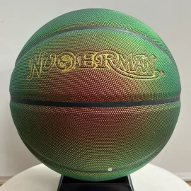 Gradient Green-Red Customize Basketball, Professional Size 7 PU Basketball Wholesale